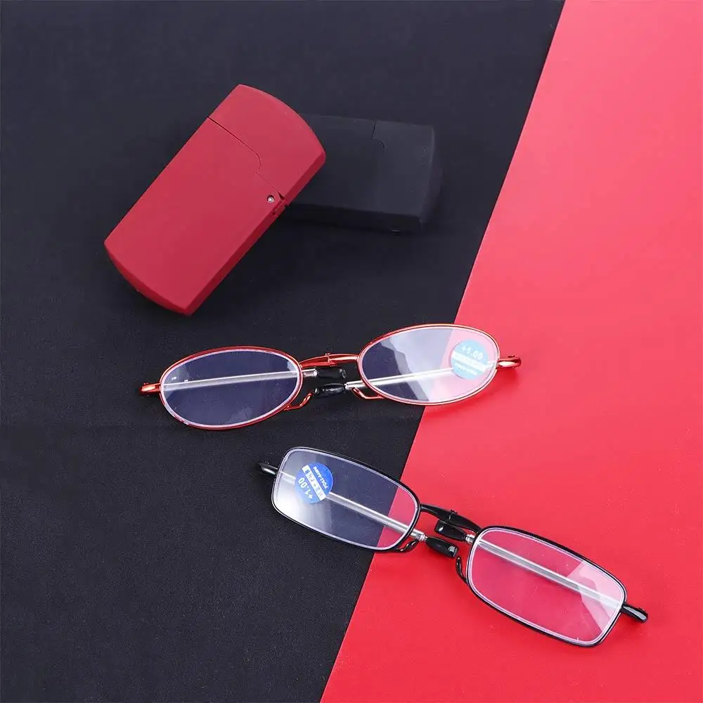 Care Reading Magnifying With Glasses Box Folding Reading Glasses Anti Blue Light Presbyopia Eyeglasses Telescopic Eyewear