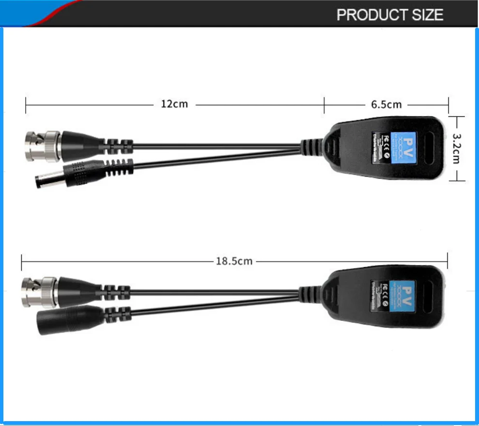 1CH 패시브 발룬 RJ45 CCTV 비디오 트랜시버 동축 BNC 공급 전원 커넥터 (HDCVI HDTVI AHD 아날로그 고화질 카메라용)