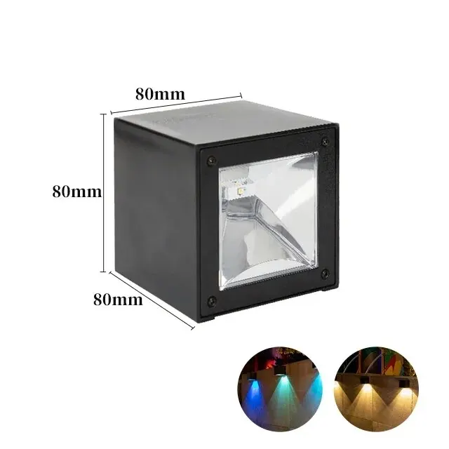 LED-zonnelicht buitentuin vierkante wandlamp zonlichtsensor IP65 waterdichte binnenplaats balkon hek decoratie verlichting