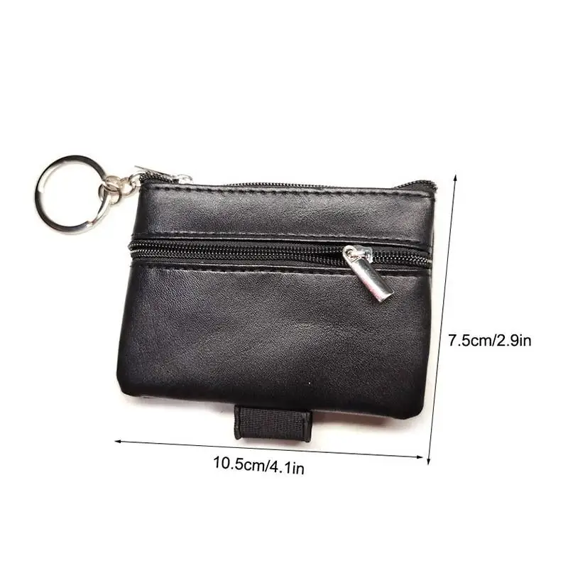 محفظة صغيرة حديثة للرجال والنساء، حقيبة جلدية سوداء جديدة، حامل مفاتيح للبطاقات الناعمة، حقيبة بسحاب، محفظة عصرية لحاملي العملات المعدنية