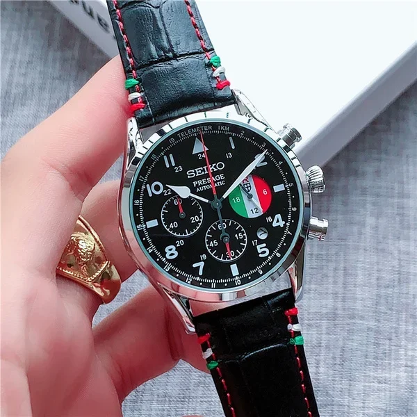 Luxury Men's Watch Limited Edition Fashionable Multi Functional Automatic Date Chronograph Quartz Men's SEKIO Waterproof Watch