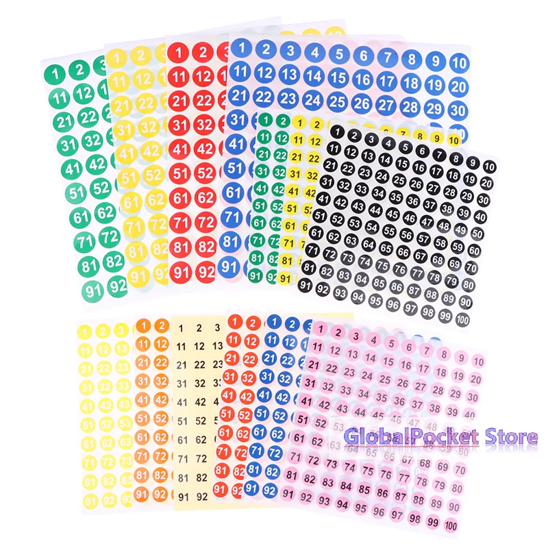 

[TG823]5 Sheets Number Stickers 1-100 Label Number Sticker For Diy Craft Nail Polish Glue Bottle Scrapbooking Diary Stationery