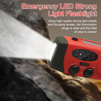 Multifunctional Solar Hand Crank Radio FM AM WB NOAA Weather Radio Outdoor 2000mAh USB Charging Emergency LED Flashlight Power