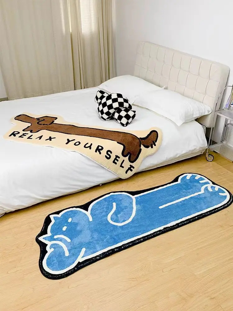 VIKAMA Dachshund Bedroom Bedside Carpet Plush Room Living Room Long Strip Carpet American Cute Home Decoration Carpet