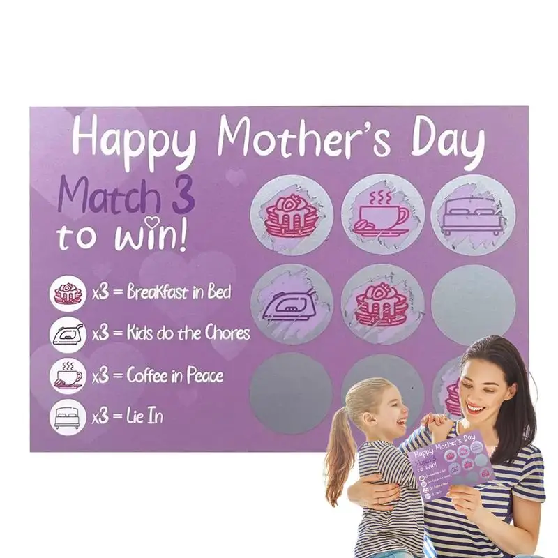 Scratch Off Game For Mum Challenging Mother's Day Greeting Card Holidays Paper Craftworks For Living Room Entrance Hall Bedroom