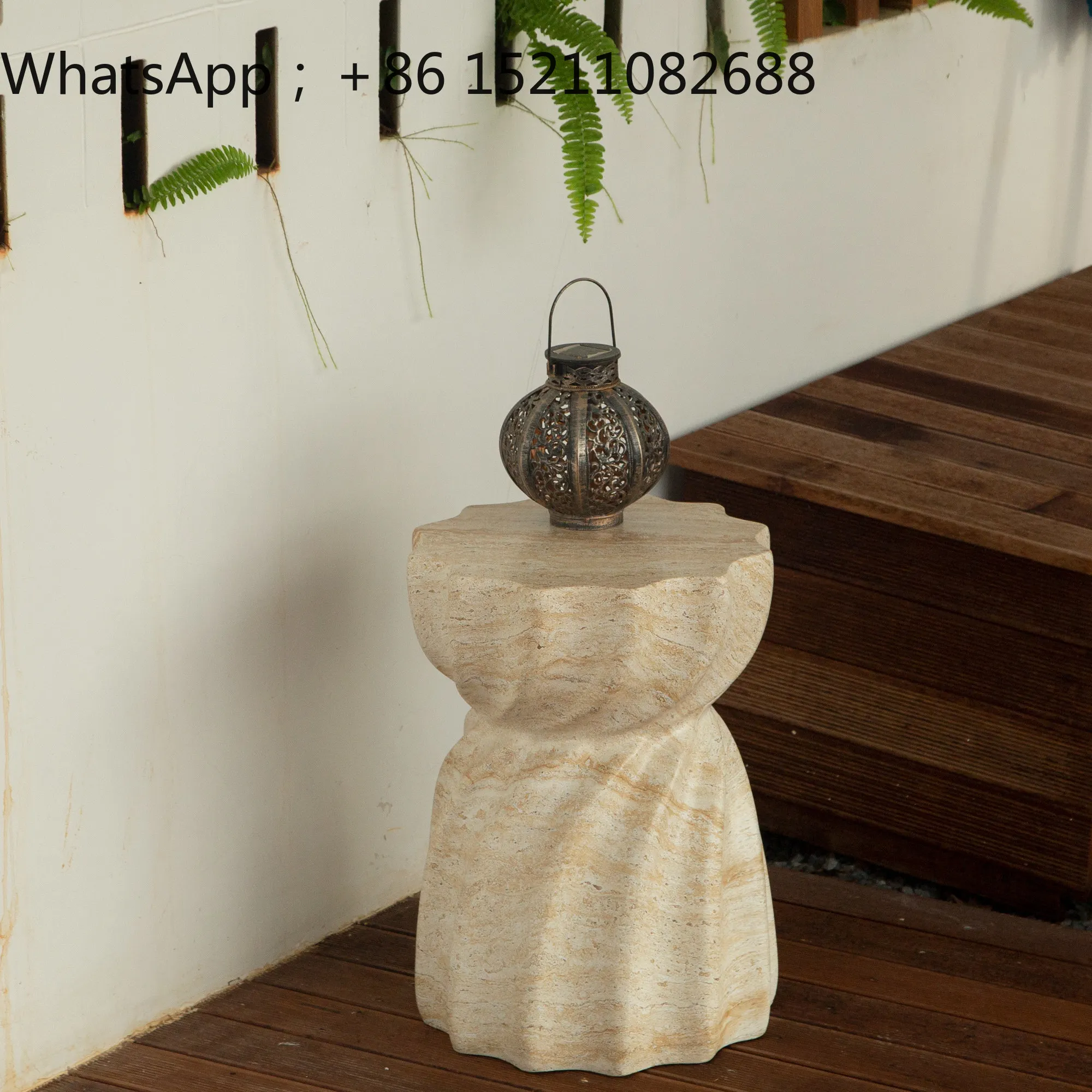 LLY modern imitation travertine magnesium oxide edge few bed and breakfast home living room sofa coffee table creative ornament