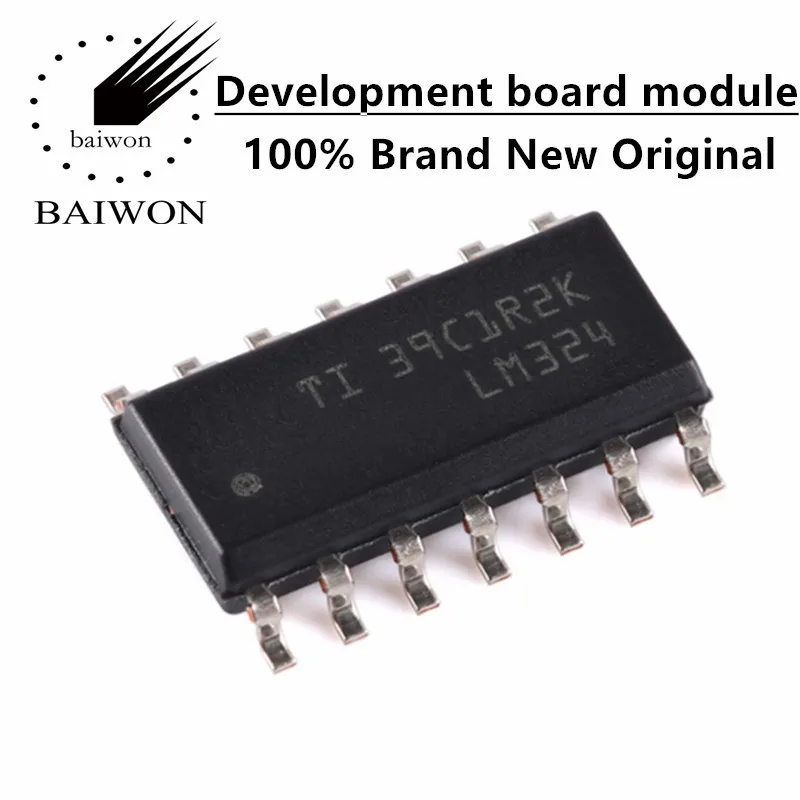Pacote LM324DR SOIC-14 quad, amplificador integrado IC Chip