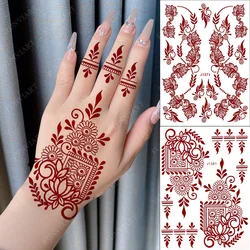 Tatouages Temporaires Imperméables en Henné Brun pour Femme, Autocollants pour les Mains et les Pieds, Faux Tatouage Marrons pour Mariage, Art Corporel