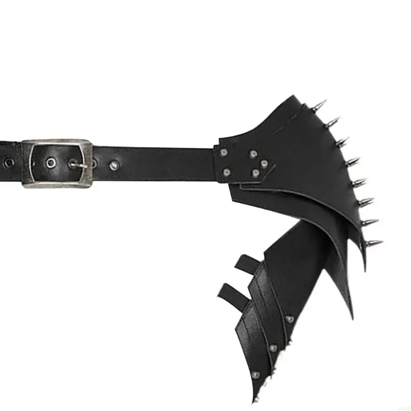 H58Eメン中世の肩甲房アーマーリベットアーマーレザーアームショルダーガード調整可能な革のアームショルダーガードショルダーシールド