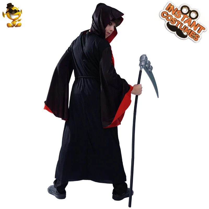 New Style Little Boy Scary Ghost Costume Hooded Robe Belt 2pcs Cosplay Costume Halloween Stage Costume Performance Props