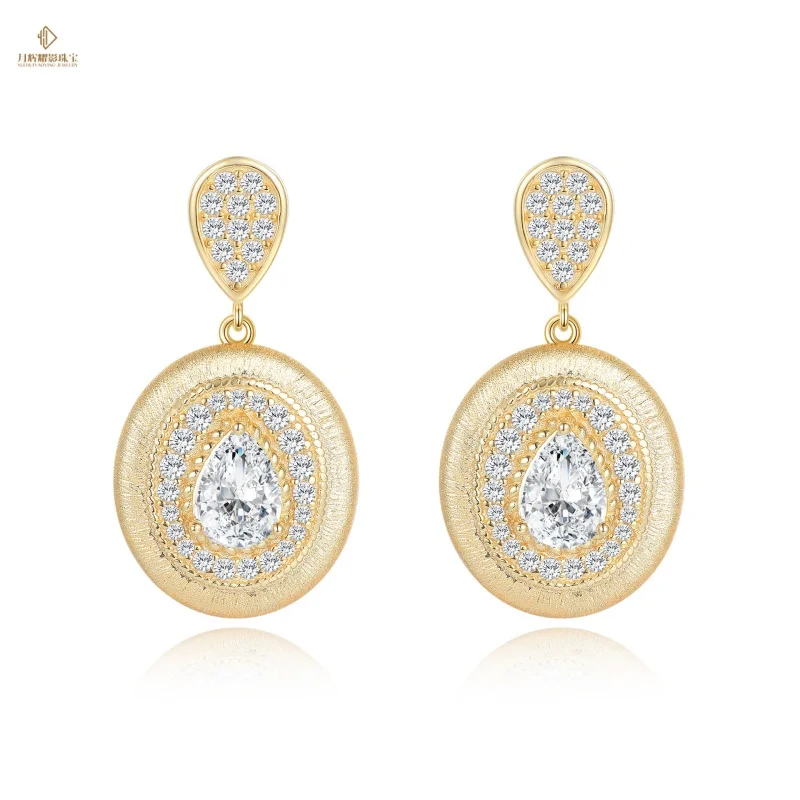 Luxury Pear Shape D Color VVS Moissanite Drop Earrings Rose Gold Plated 925 Sterling Silver Engagement Wedding Anniversary Gift