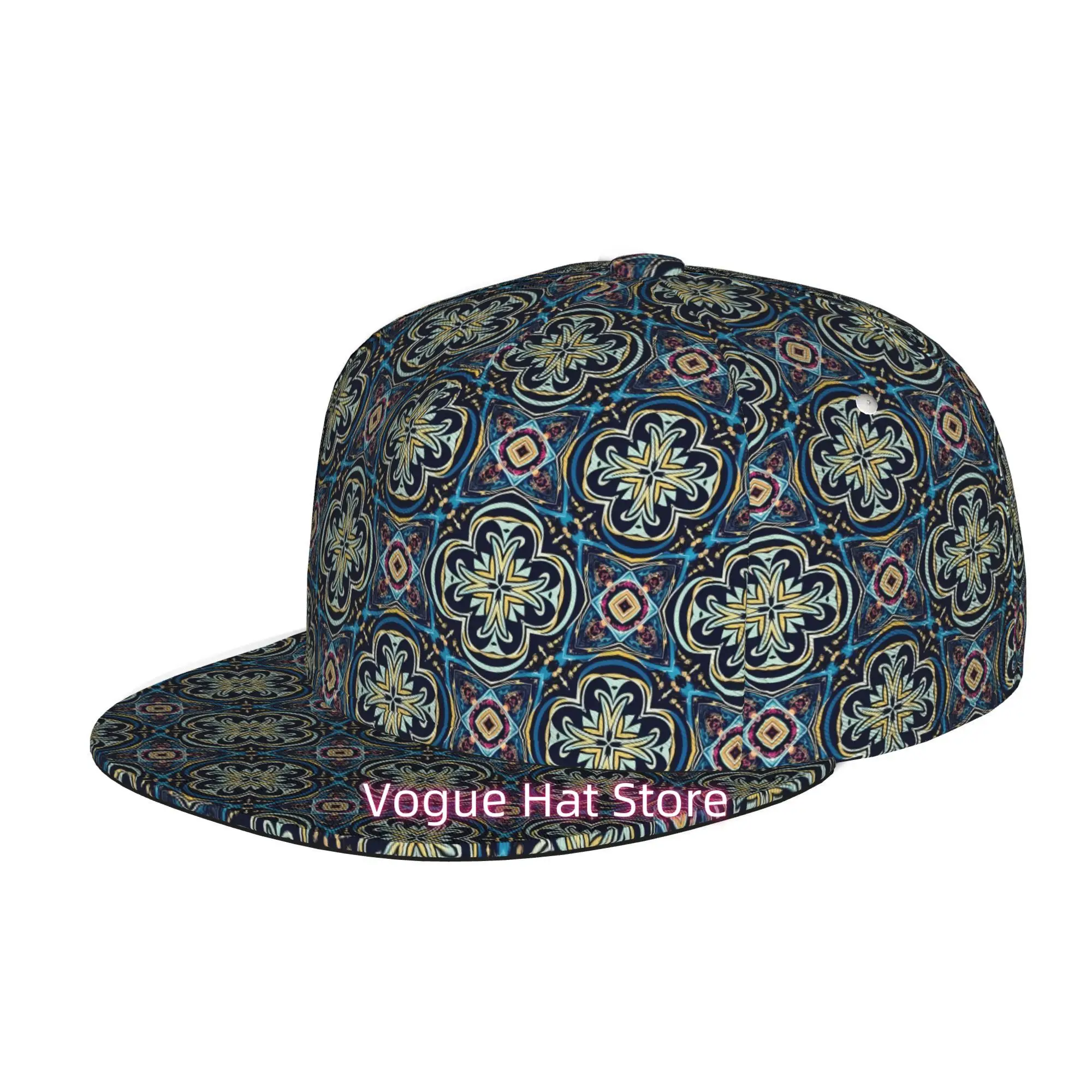 Men's & Women's Baseball Cap Adjustable Snapback with Floral Brim - Lightweight Flat Top Hat, Machine Washable Suitable for Casu