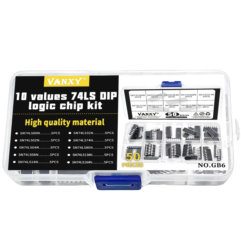 10 values kit DIP SN74LS00N SN74LS02N SN74LS04N SN74LS08N SN74LS14N SN74LS32N SN74LS74N SN74LS86N SN74LS138N SN74LS164N 74LS04