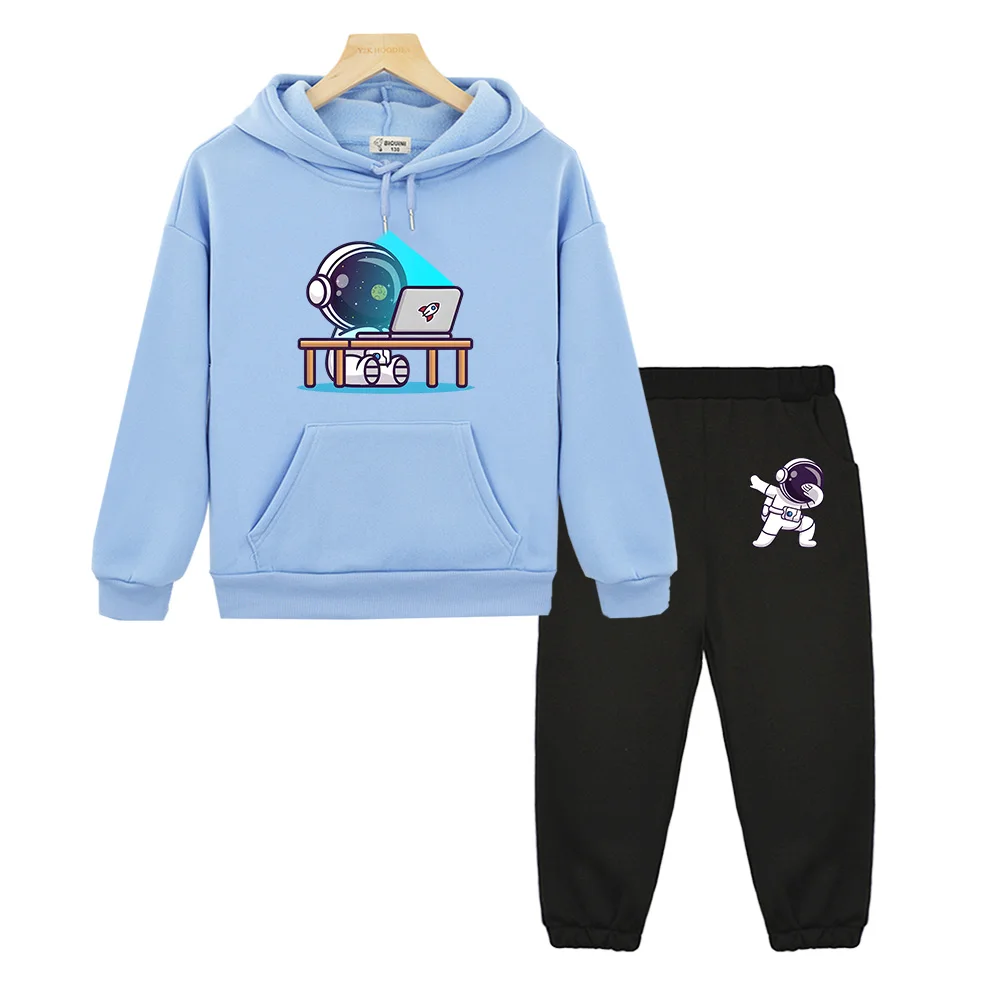 

Astronaut Children's Sets Kids Autumn Cartoon Long Sleeve Print Tracksuits Boys Girls Cute Casual Hoodies Toddler Teens Clothes