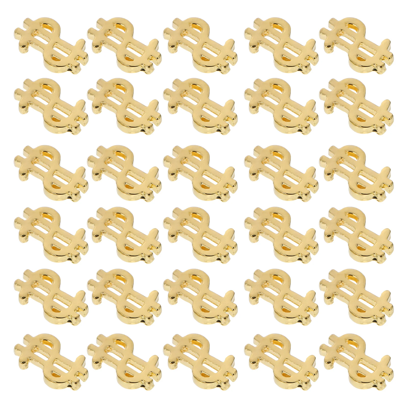 

100 Pcs Golden Nail Accessories Manicure Applique Embellishments for Glasses Alloy Decals Fingertip Decor Dollar Charms
