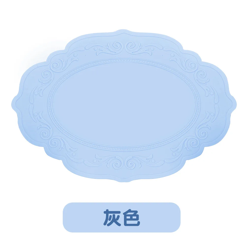 

ZML placemat retro relief dining table non-slip storage mat household drain coaster