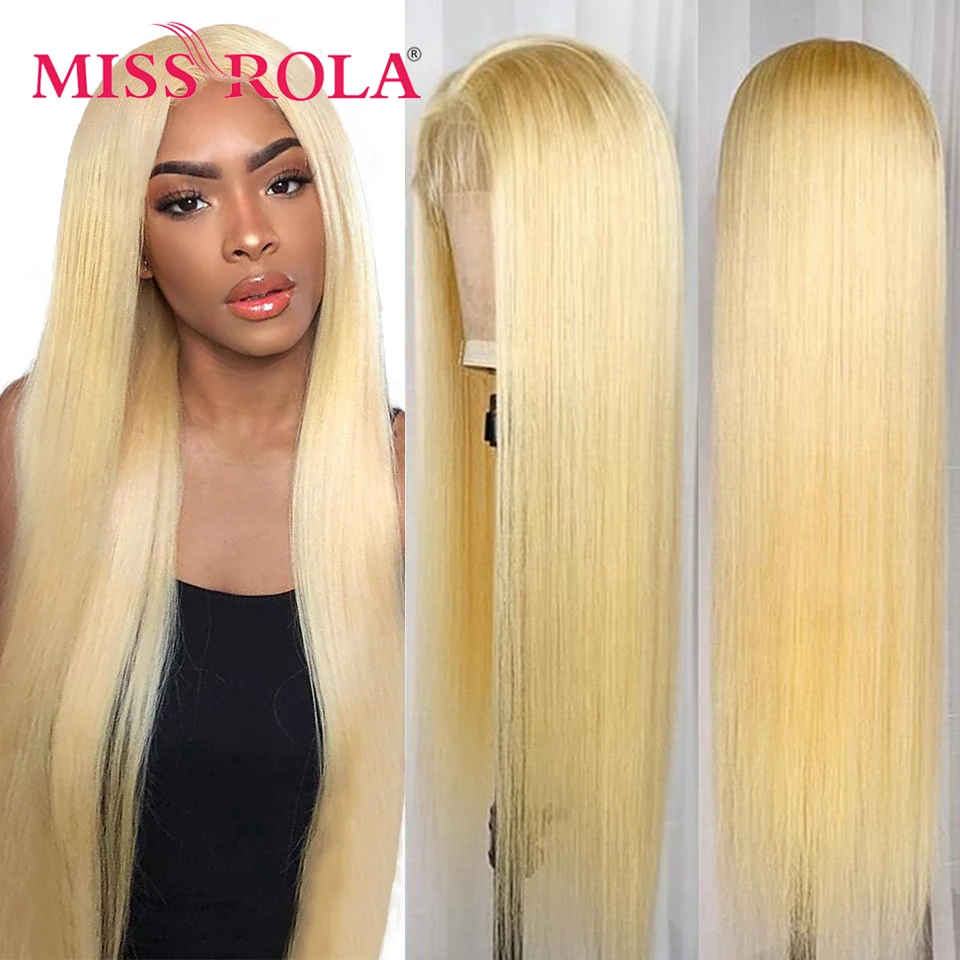 Miss Rola Honey Blond 613# Lace Front Human Hair Wigs Brazilian Human Hair Straight Wig 13x4 Lace Frontal Wig Pre Plucked Remy