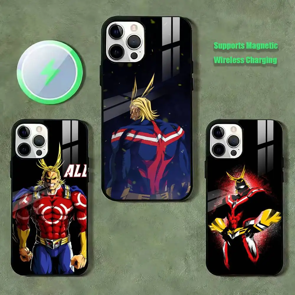 

Hero Academia All Might Phone Case For iPhone17,16,15,14,13,12,11 Plus,Pro Supports Magnetic Wireless Charging