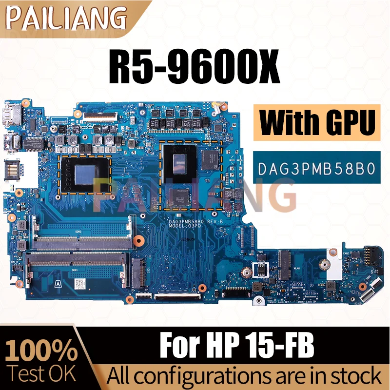 Untuk Notebook HP 15-FB Mainboard R5-9600X 215-135000016 Motherboard Laptop 2G sudah diuji penuh