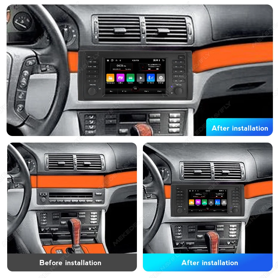 Car Wireless CarPlay Android13 Auto 7inch 2Din Stereo Radio GPS Navigation For 5-Series E39 X5 E53 M5 7-Series Multimedia Player