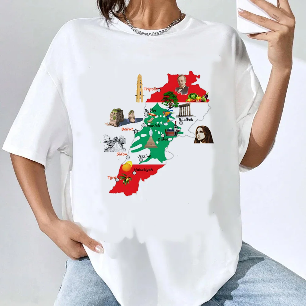 

Lebanon shirt teen Vintage kawaii anime Trendy Breathable women top tees harajuku women 2000s 2000s University Comfortable