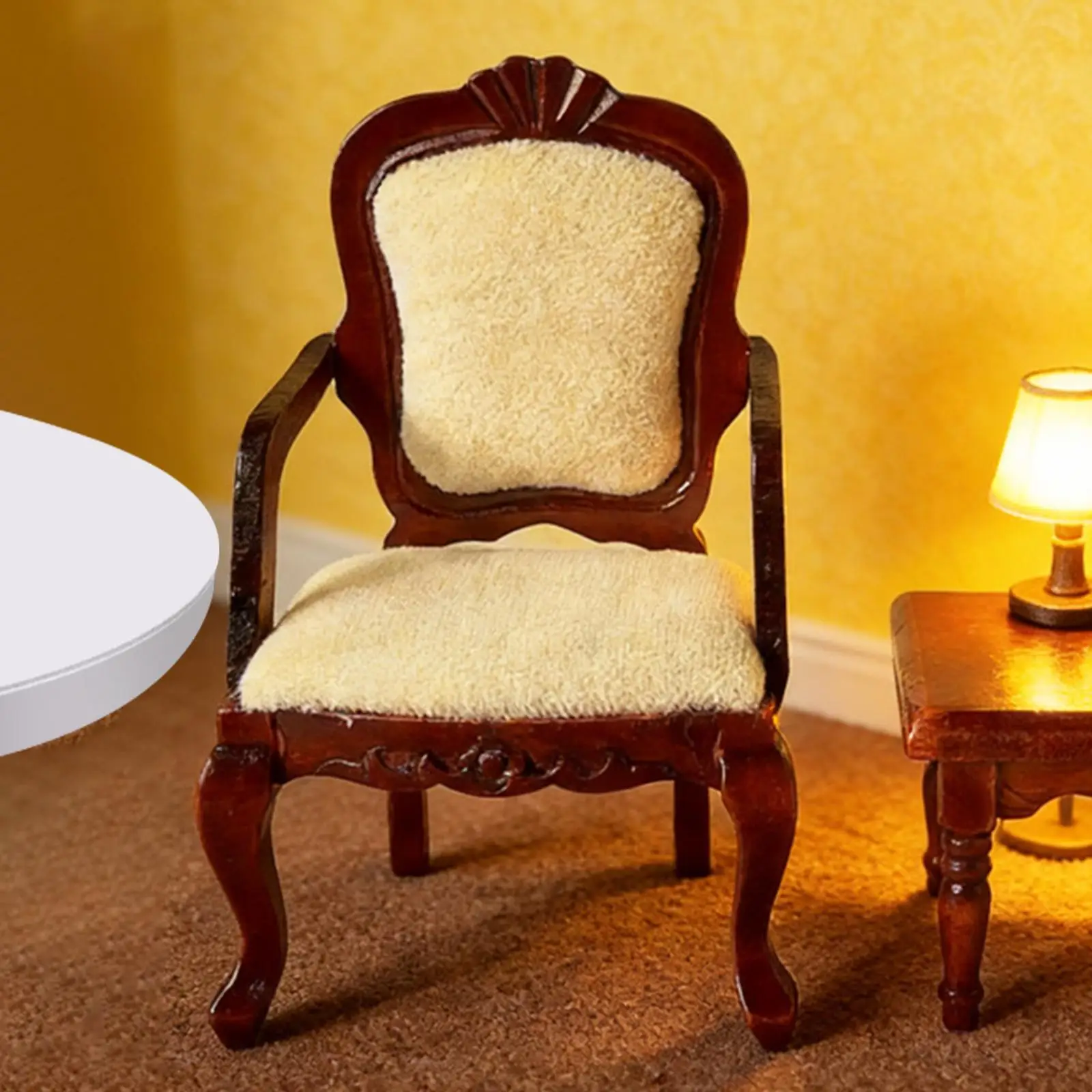 Muebles en Miniatura a Escala 1:12, Decoración para el Hogar, Accesorios para Casa de Muñecas, Silla de Madera para Casa de Muñecas, Escena en Miniatura