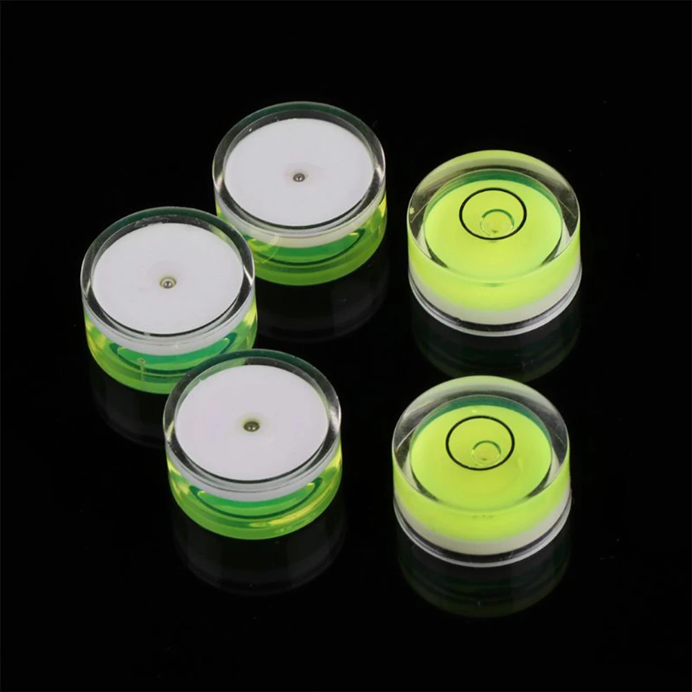 5pcs Circular Mini Spirit-Level Set Meter Bubble Inclinometer Green Bullseye Cameras Measure Tools Horizontal Ruler