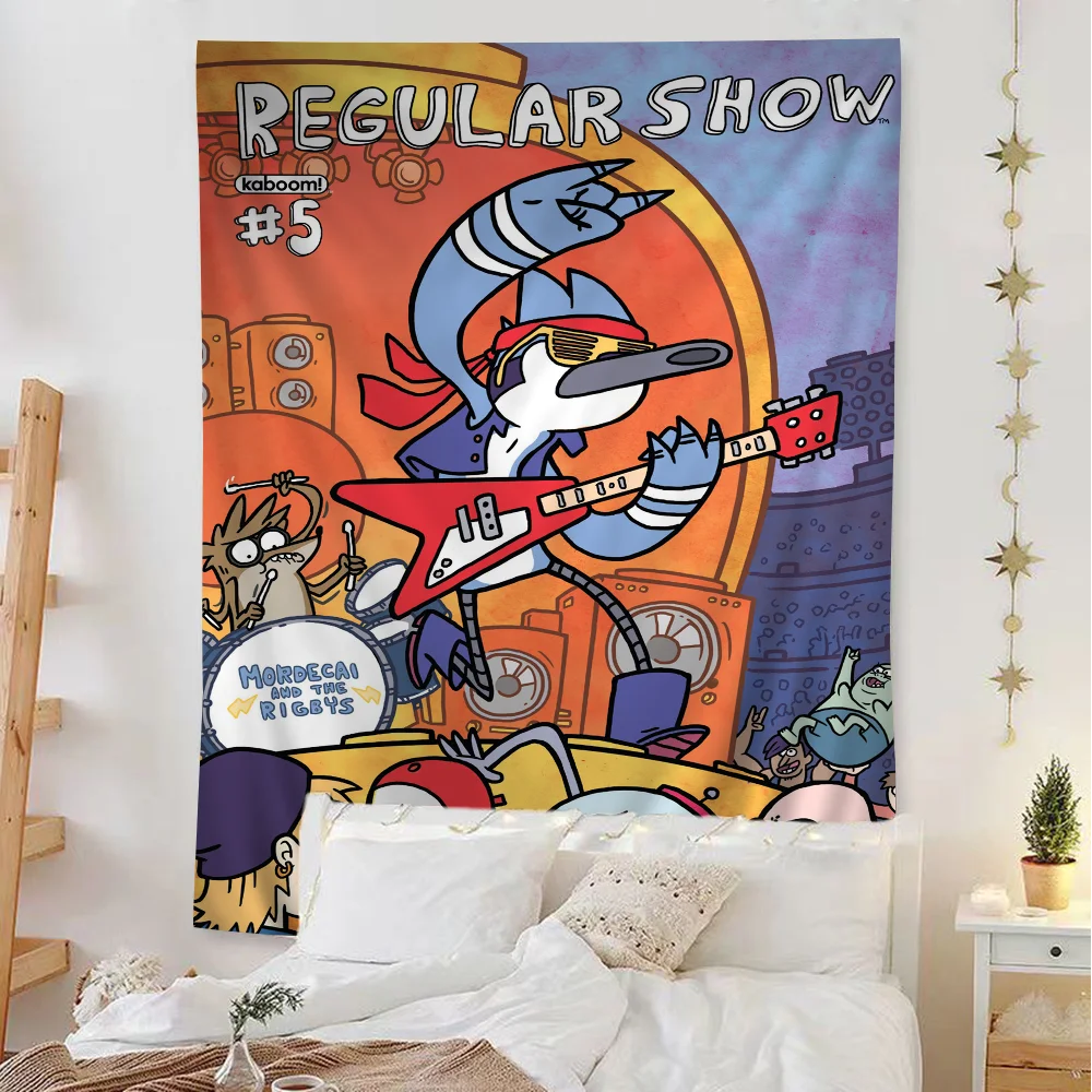 R-Regular Cartoon Show Colorful Tapestry Wall Hanging Hippie Flower Wall Carpets Dorm Decor Japanese Tapestry