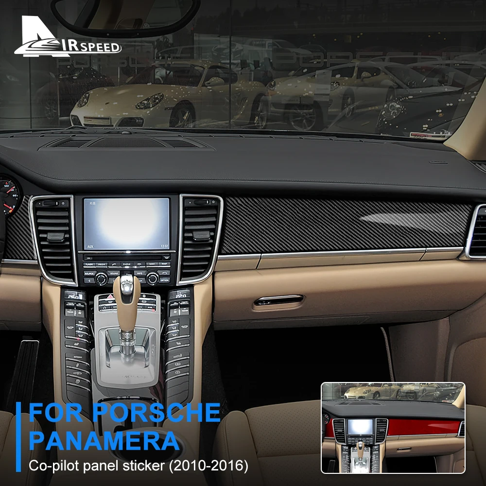 

Real Soft Carbon Fiber Sticker For Porsche Panamera 2010 2011 2012 2013 2014 2015 2016 Interior Trim Co-Pilot Panel