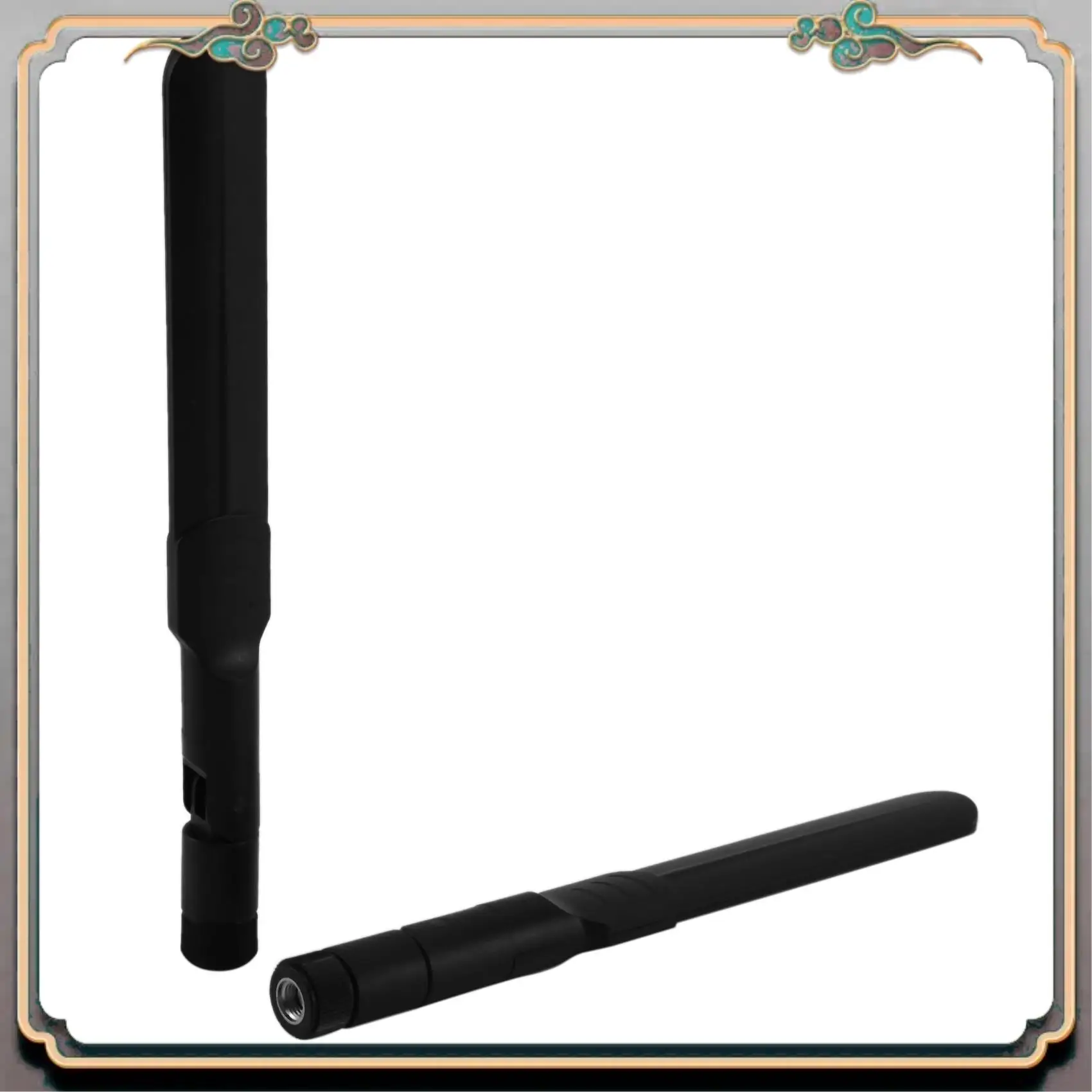 A46M-Dual Band Wifi 2.4Ghz 5Ghz 5.8Ghz 8Dbi RP-SMA Male Antenna & 20Cm 8 Inch U.FL To RP-SMA Female Pigtail Cable 2-Pack