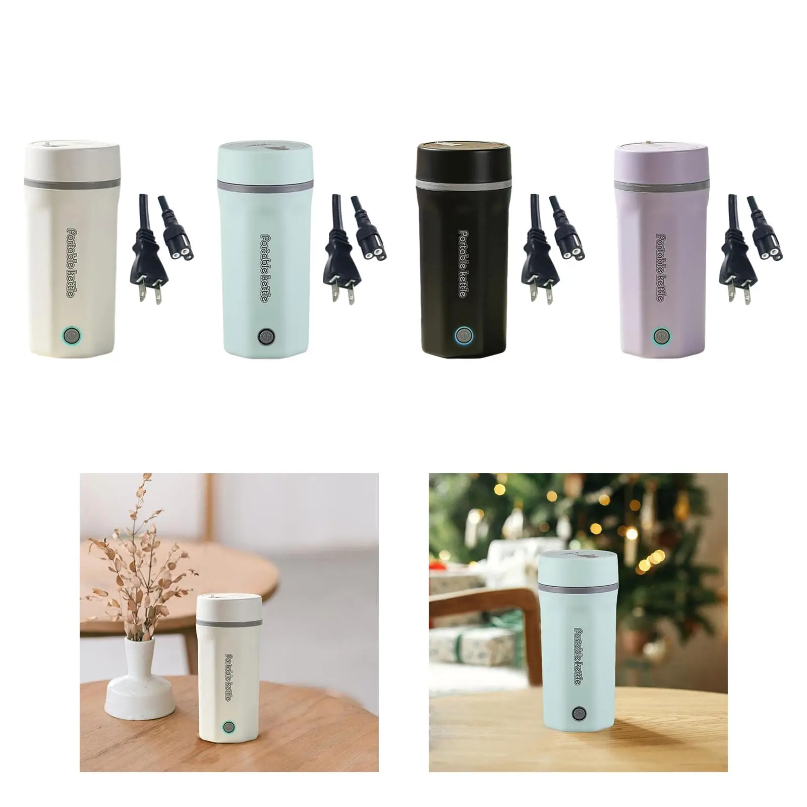 غلاية شاي كهربائية محمولة من الفولاذ المقاوم للصدأ ، غلاية ماء ساخن ، زجاجة ماء مكتب للتخييم ، السفر ، السفر ، حفلات الفنادق