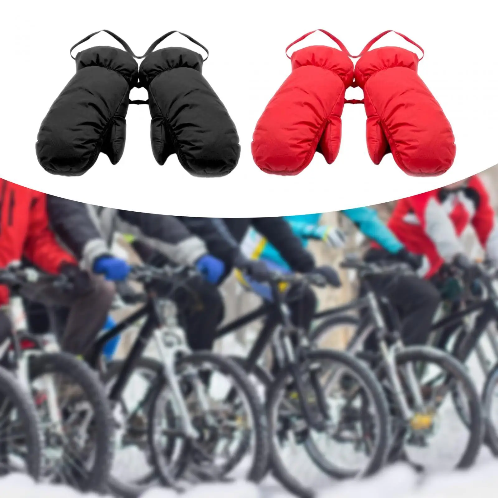 

Biking Men's Down Gloves Women's Autumn Winter Warm Thickened Down Ski Gloves Mittens Lanyard Gloves Windproof
