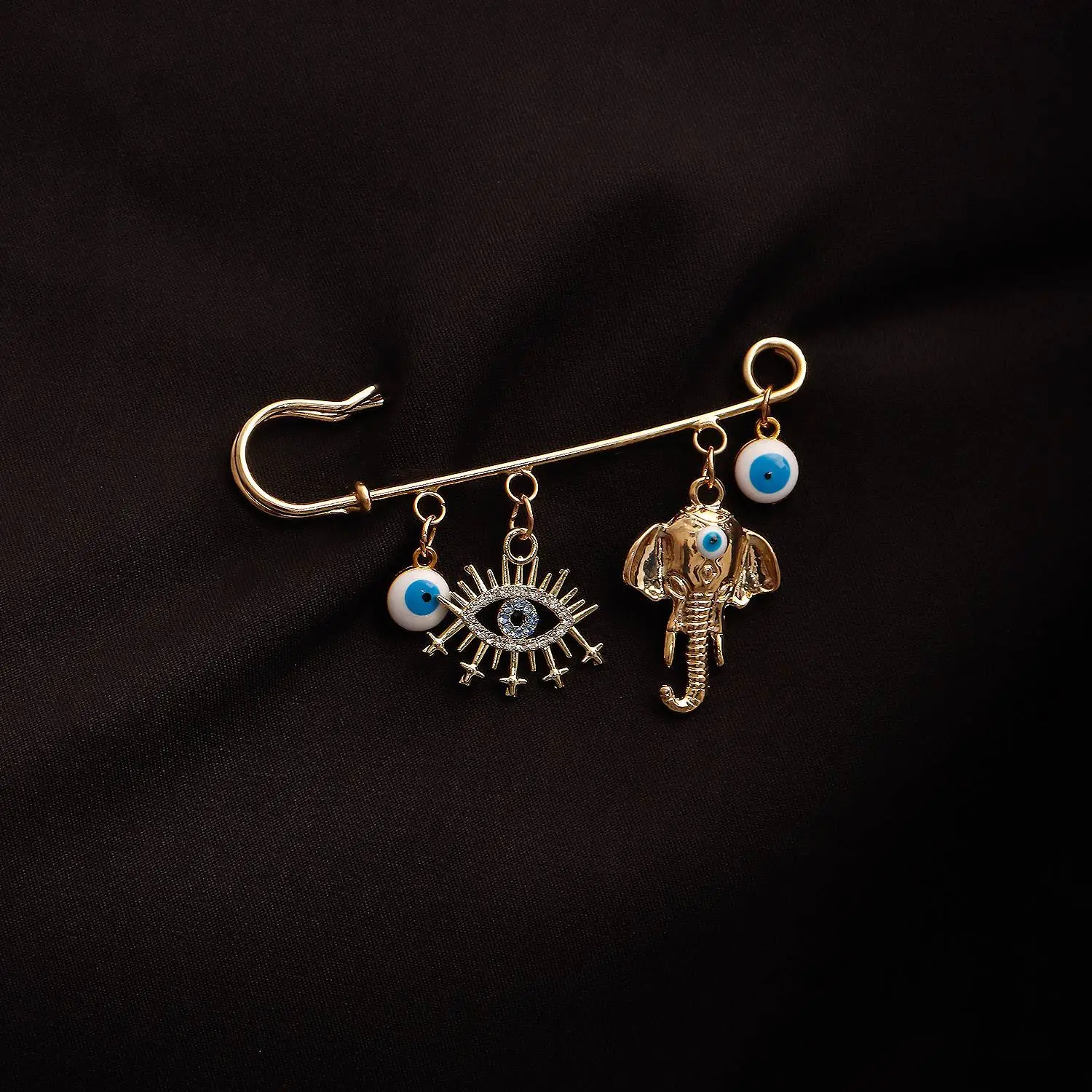 Ins Popular Evil Eye Brooch Pin Alloy Charm Brooch for Women Men Fashion Jewelry Prendedores De Mujer Elegantes Para Ropa