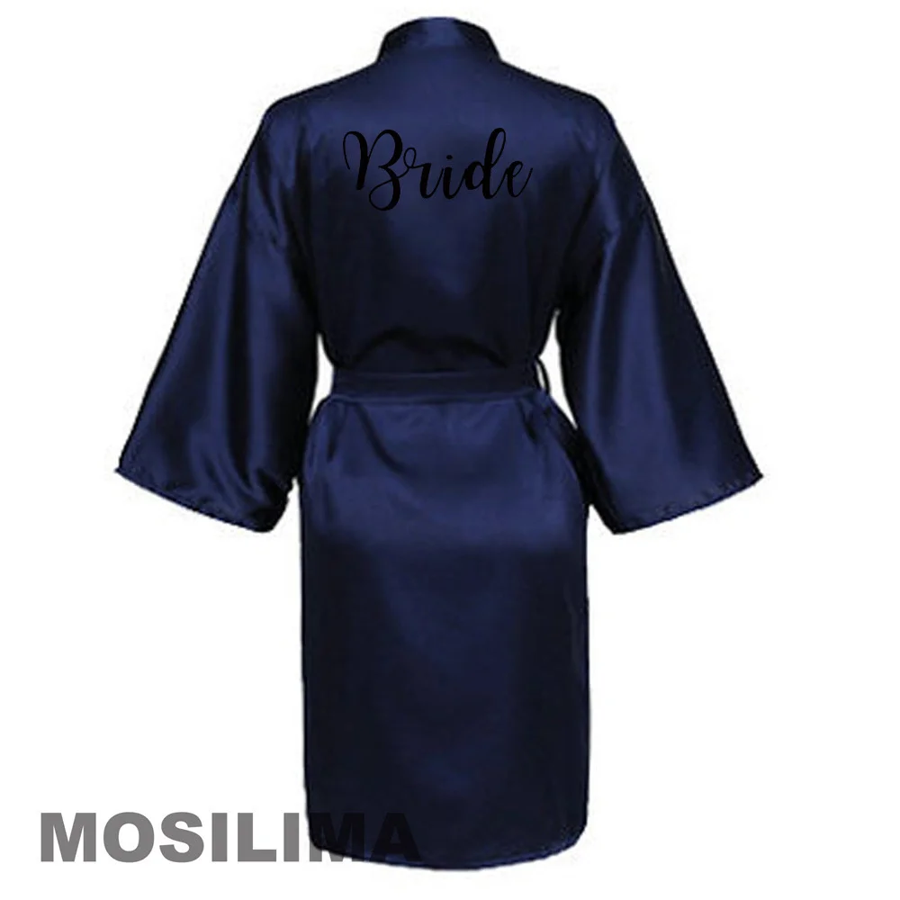 Wedding Party Team Bride Robe Kimono Satin Pajamas Bridesmaid Bathrobe SP601