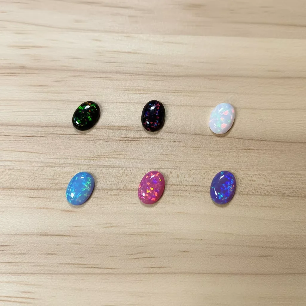 

1 упаковка овальных кабошонов для изготовления ювелирных изделий, синтетический огненный опал, овальная огранка, плоская задняя часть, бусины для рукоделия