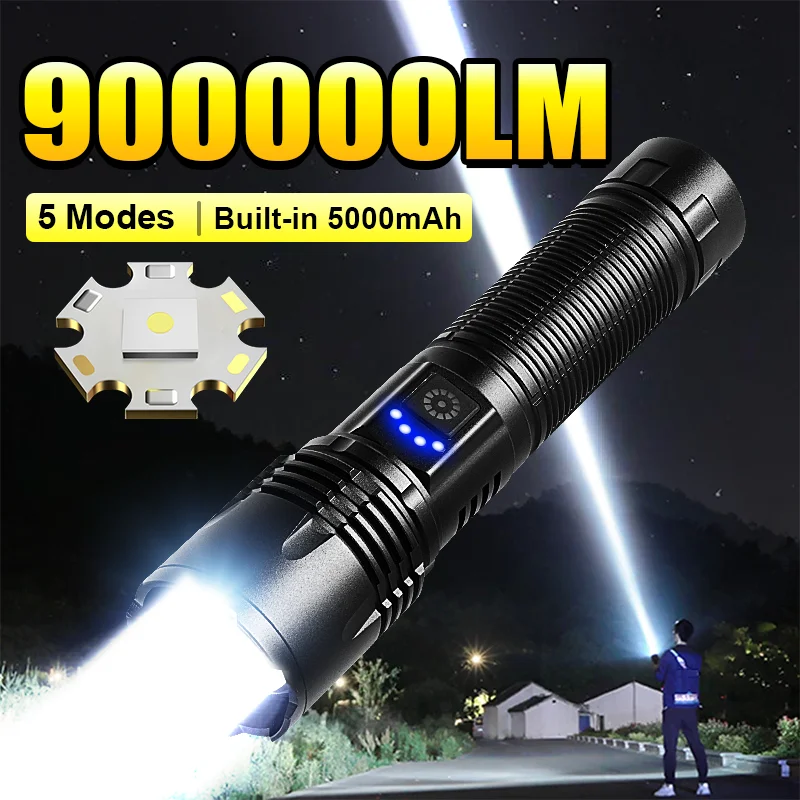 

900000LM ультра мощный светодиодный фонарь аккумуляторный 30 Вт светодиодный фонарь Zoomable длинный выстрел 3000 м Lantren высокой мощности кемпинг факел
