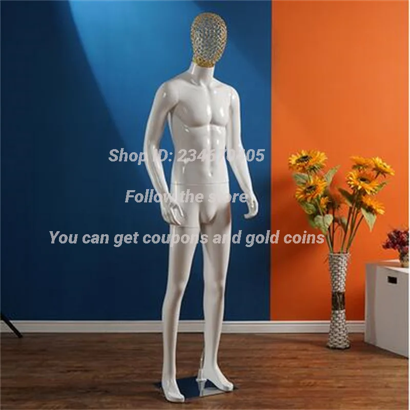 White Plastic ABS Male Body Hand Mannequins,Wedding Decorative,Realist Cloth Model Doll, Maniqui Stainless Chassis, E062, 4Style