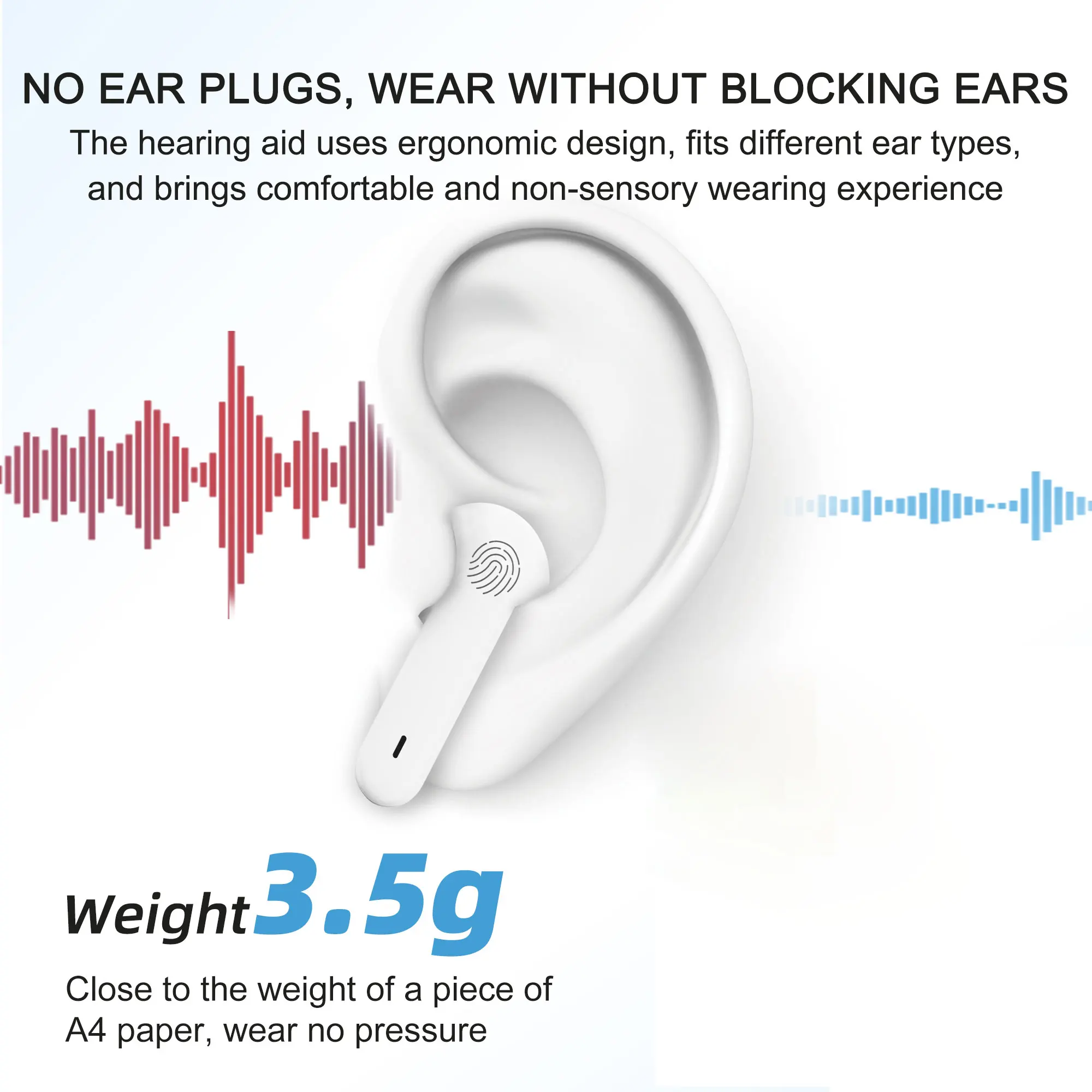 Digital Hearing Aids,Sound Amplifier,Audifonos ,16 Channels ,Stereo，Intelligent noise reduction，With Charging Box