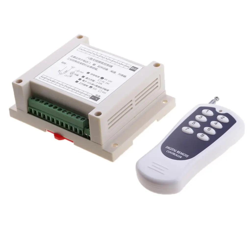 12 V 8 Channel Wireless Remote Control Switch Access Control System 433 Mhz