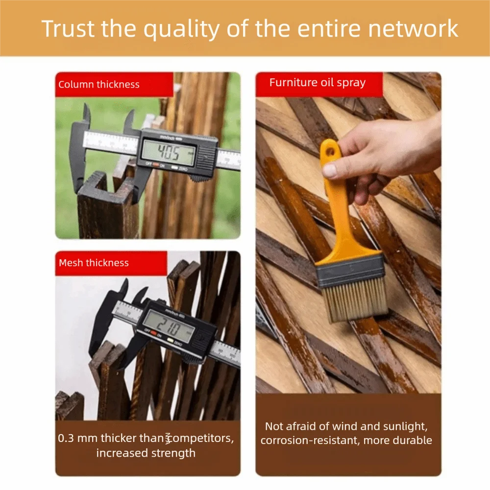 Stretchable Wooden Fence Durable/odorless Usable Home Garden Fence 50/70cm Multi-layer Paint Spray Extended Trellis Fence
