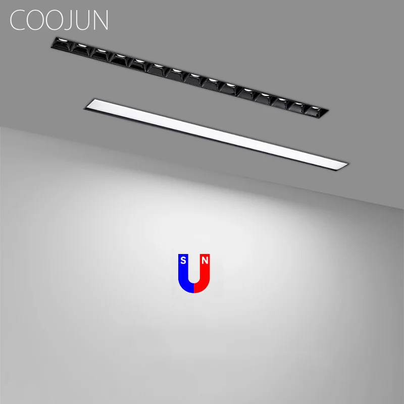 

COOJUN Modern Recessed Magnetic Track Lights Led Magnetic Rail Ceiling Lamp Indoor Track Lighting Spot Rail Grille Spotlights