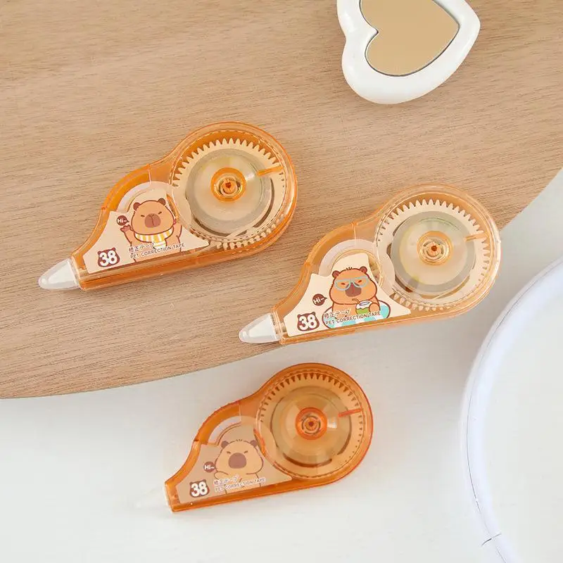 2Pcs Cartoon Capybara Correction Tape Multi-specification Corrective Tape School Office Supplies Crafting Note Taking Journal