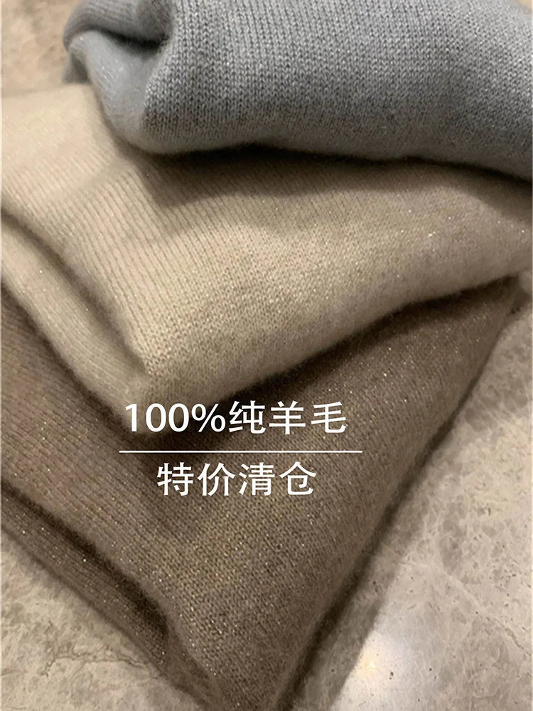 Suéter de cachemira para mujer, camisa de bajo de punto con cuello alto de cachemira pura 100% en suéter de otoño e invierno.