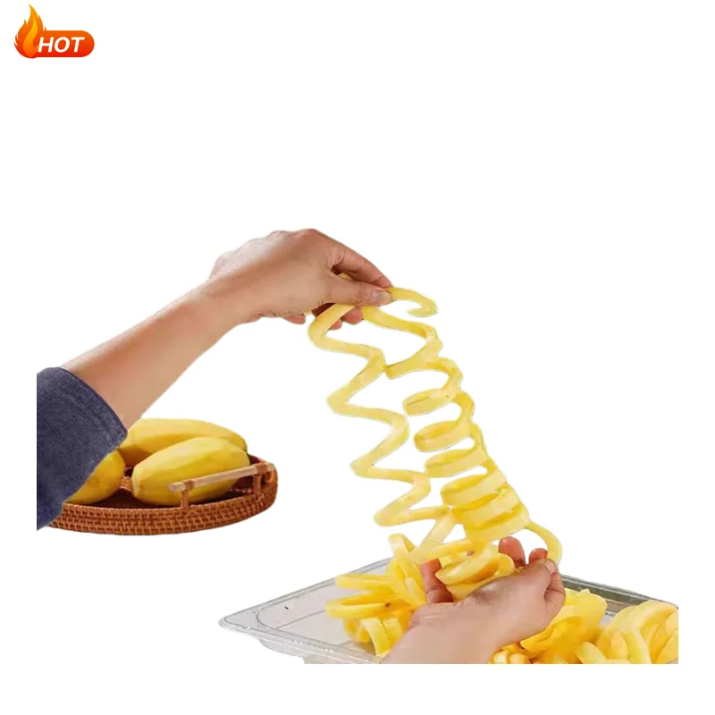 

Commercial Restaurant 100kg/h 7mm/9mm Potato Slicer Spiral Potato Slicer Fryer