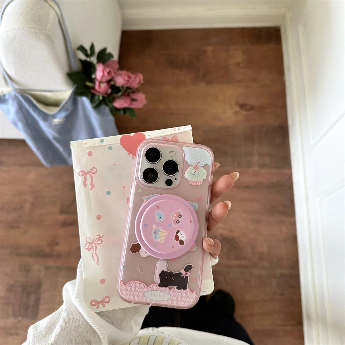 

New 2025 ins Cute Cartoon dog kitten Cover Case for iPhone 16 15 14 13 Pro Max Shockproof Protective Phone Case 15pro 13