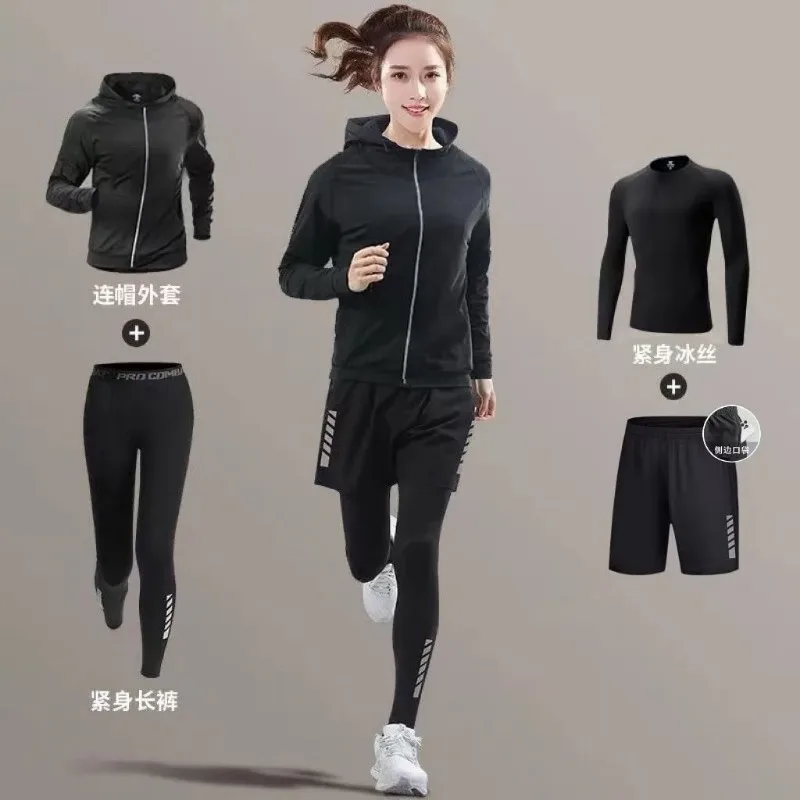 Women's Quick Drying Breathable Running Sportswear Fitness Clothing Set for Morning Spring And Summer Training