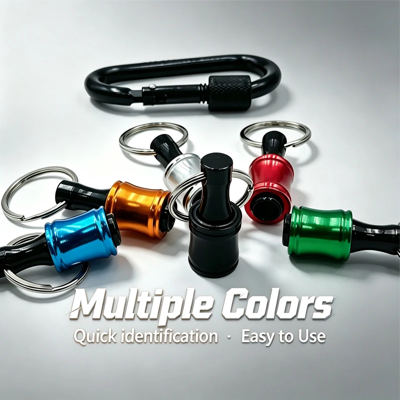 6Pcs Magnetic Bit Holder Keychain w/ Locking Carabiner 1/4