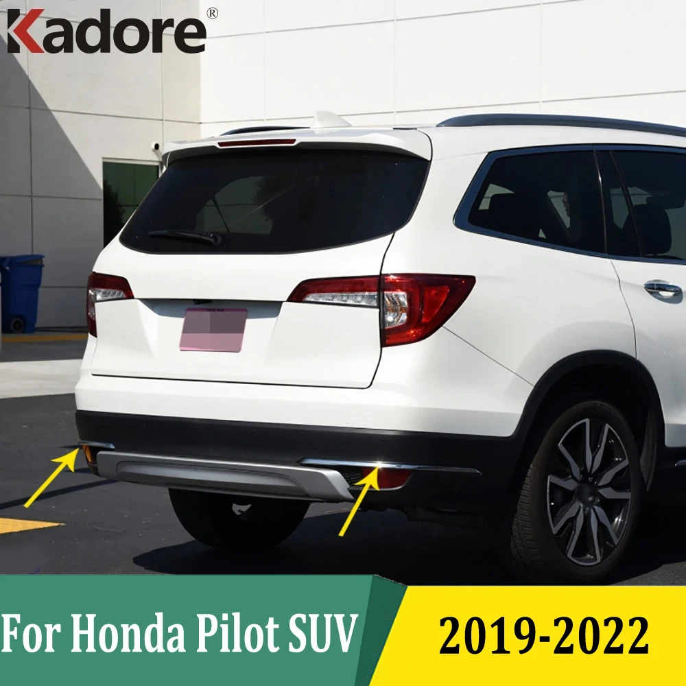

For Honda Pilot SUV 2019 2020 2021 2022 Front Rear Bumper Corner Protector Trim Strip Cover Exterior Accessories Chrome