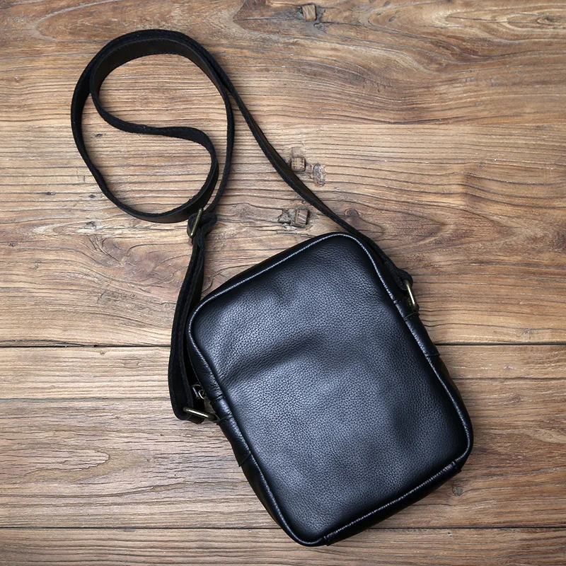 NZPJ Echtes Leder Herren Umhängetasche Lässige Umhängetasche Natürliches Rindsleder Vertikale Herrentasche Trend Tablet Computertasche – Detail 7