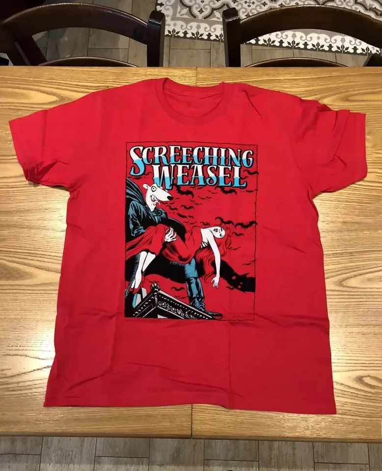 Screeching Weasel Concert Short Sleeve Unisex T-Shirt All Size Red UU664